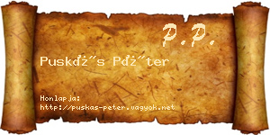 Puskás Péter névjegykártya