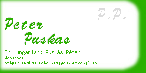 peter puskas business card