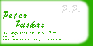 peter puskas business card